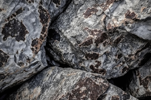 Magnífica textura de roca de granito con cristales moteados y motas