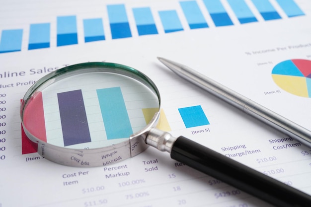Magnificación en gráficos papel gráficos Desarrollo financiero Cuentas bancarias Estadística Inversión Investigación analítica economía de datos