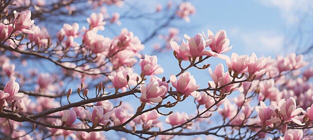 Magníficas flores de magnolia en flor en un radiante día de primavera el despertar vibrante de la naturaleza