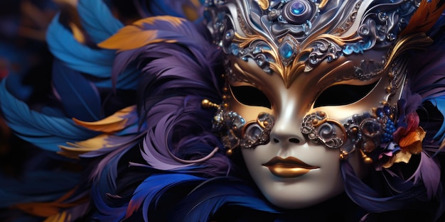 Magníficas máscaras venecianas Carnival Generative AI