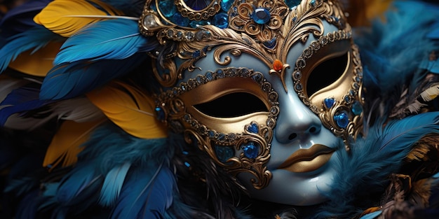 Magníficas máscaras venecianas Carnival Generative AI