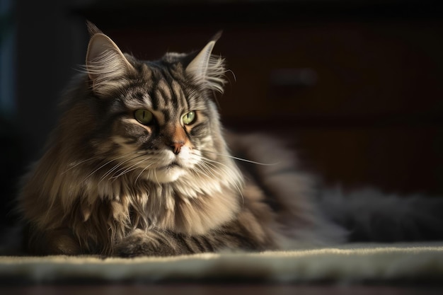 Magnífico gato Maine Coon