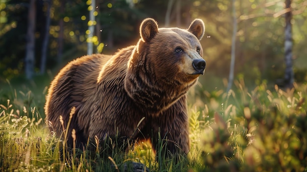 Foto magníficos corações ildos da taiga, aproximando-se da vida selvagem em uma vasta paisagem