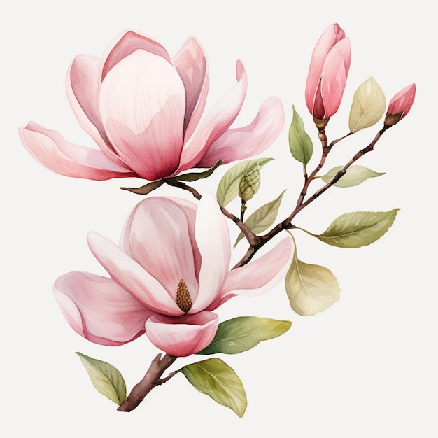 Foto magnolia amor acuarela clipart