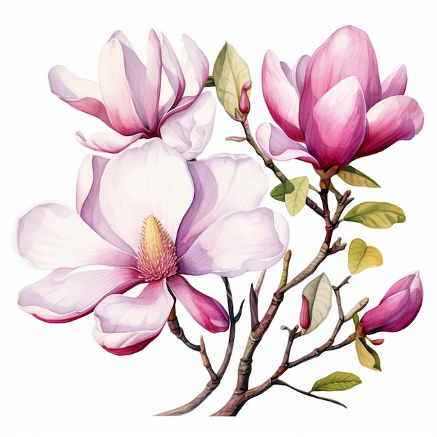 Foto magnolia amor acuarela clipart