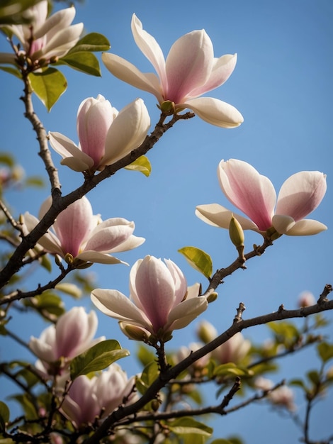 Magnolia-Blumen in der Frühlingssonne