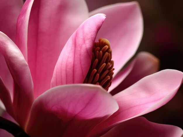 La magnolia en flor de cerca