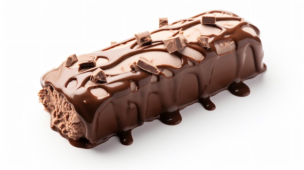 Magnum-Schokoladen-Eisstücke auf weißem Hintergrund