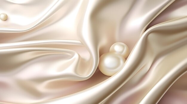 Foto un mago sublime de seda y papel de aluminio de lujo con fondo de perlas