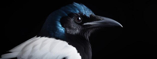 Magpie em fundo preto