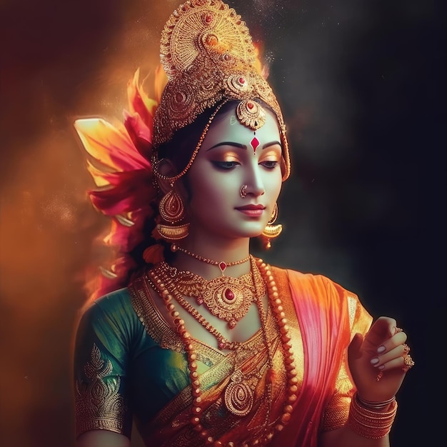 Maha lakshmi imagens baixar mah laxmi deusa em imagens de lótus generative ai