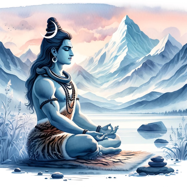 Maha Shivratri Senhor Shiva Obra de arte Ilustração de Mahadev