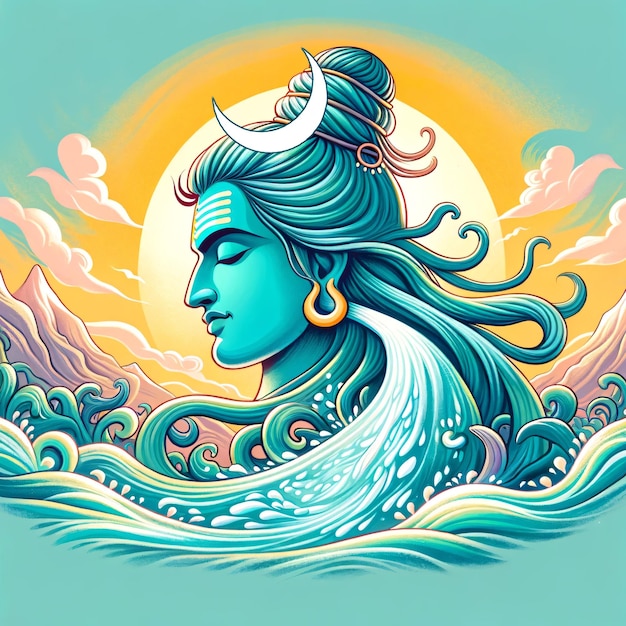 Maha Shivratri Señor Shiva Obra de arte Ilustración de Mahadev