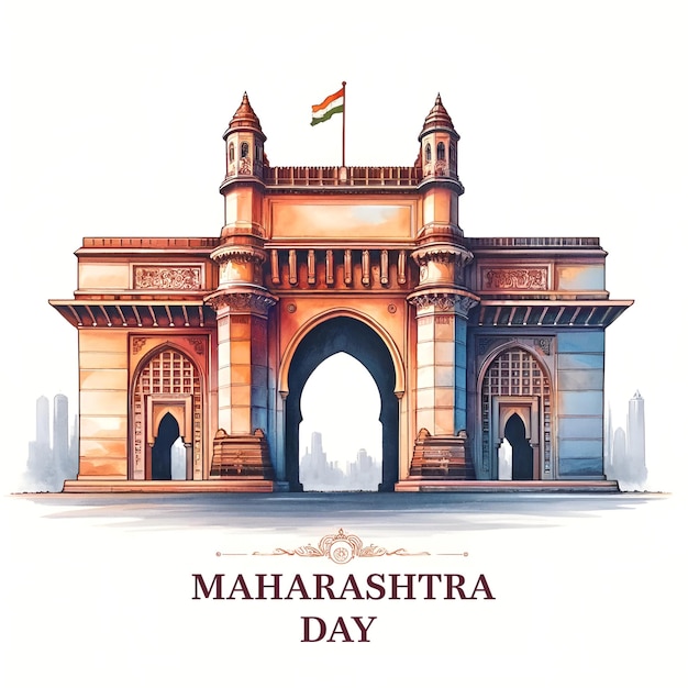 Maharashtra dia fundo com o portão da Índia