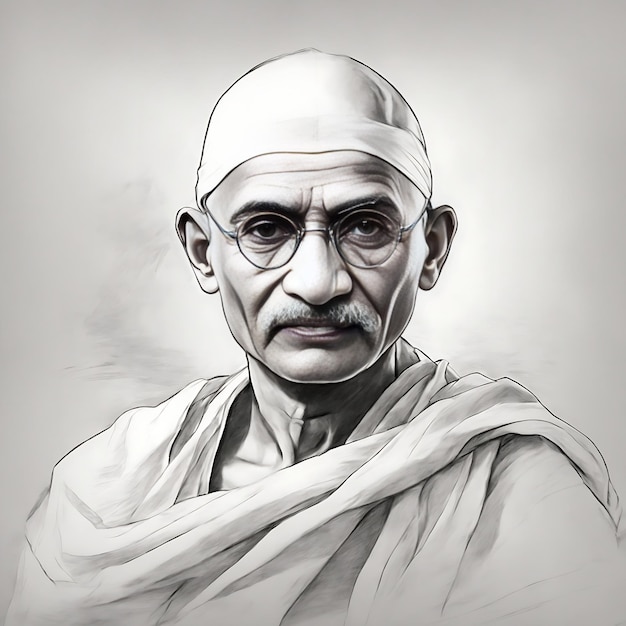 Foto mahatma gandhi boceto de arte dibujo de esquema