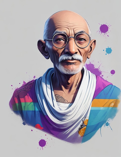 Mahatma Gandhi digitale Kunst für T-Shirt