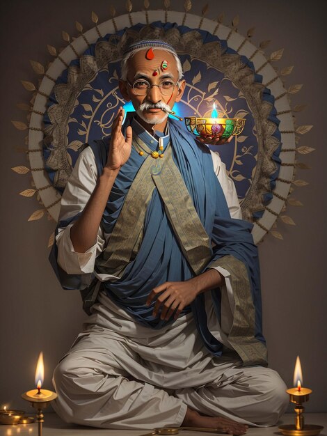 Mahatma Gandhi Diwali Indiano