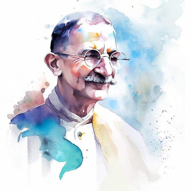 Foto mahatma gandhi indische aquarell