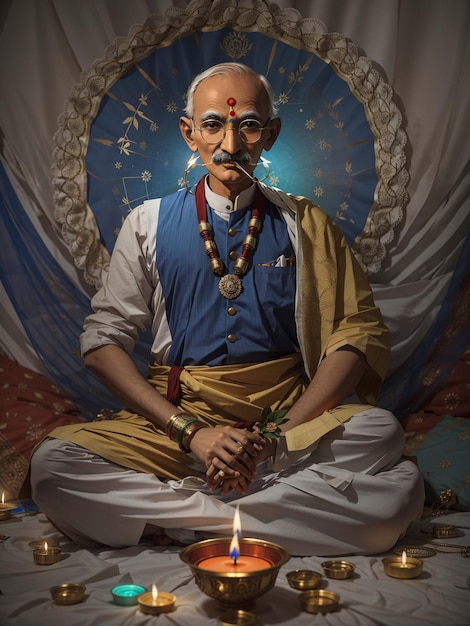 Mahatma Gandhi Indisches Diwali