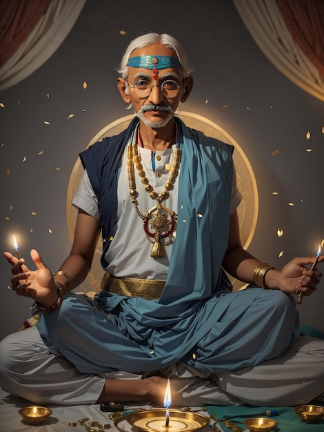 Mahatma Gandhi Indisches Diwali