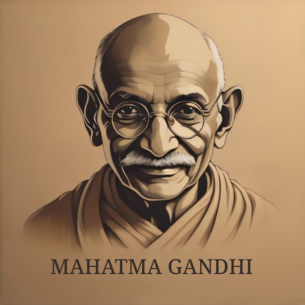 Mahatma Gandhi Pintura Retrato Conceito criativo de 2 de outubro Mahatma Gandhi Jayanti Dia da Independência da Índia Dia da República da Índia