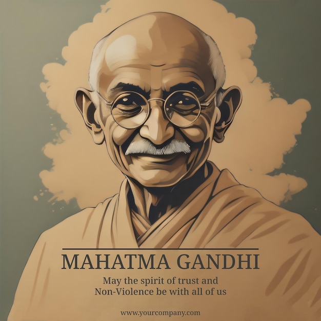 Mahatma Gandhi Pintura Retrato Concepto creativo del 2 de octubre Mahatma Gandhi Jayanti Día de la Independencia de la India Día de la República de la India