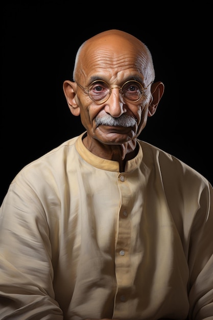 Mahatma Gandhi, um retrato icônico do líder visionário criado com IA generativa