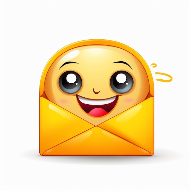 Mail-Emojis 2D-Cartoon-Vektorillustration auf weißem Hintergrund