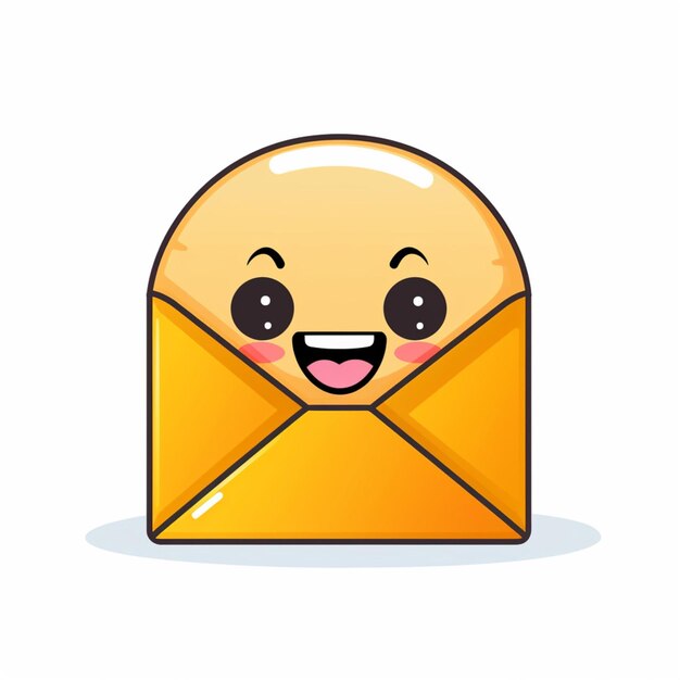 Mail-Emojis 2D-Cartoon-Vektorillustration auf weißem Hintergrund