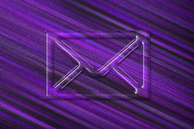 Mail-Schild, Mail-Symbol, E-Mail-Symbol, violetter Hintergrund