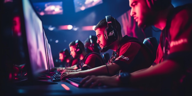 Foto maior competição de esports em um estádio generative ai