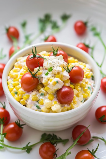 Mais- und Creme-Käse-Dip mit Kirschtomaten