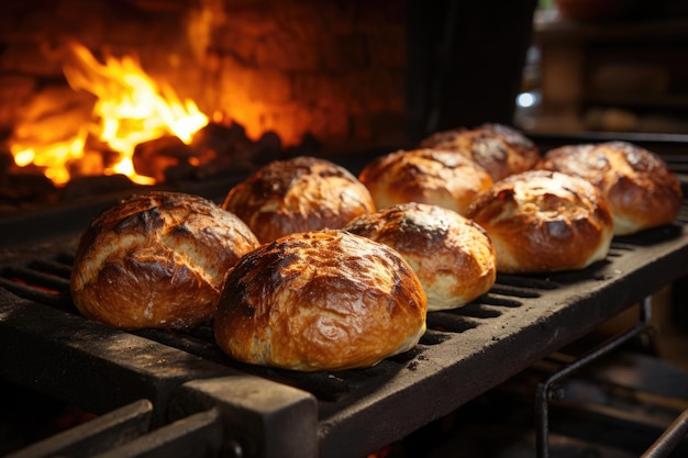 Maisbrot, das in einem Holzofen auf einer Farm im Inneren von Minas Gerais gebacken wird