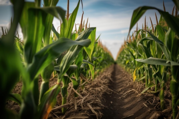Maiskolben-Feldfarm Sommer anbauen Ai erzeugen