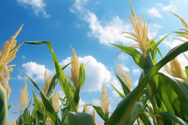 Maiskolben gegen den Himmel