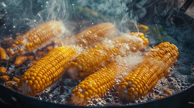 Maisschottergrill auf Öl Banner-Hintergrunddesign