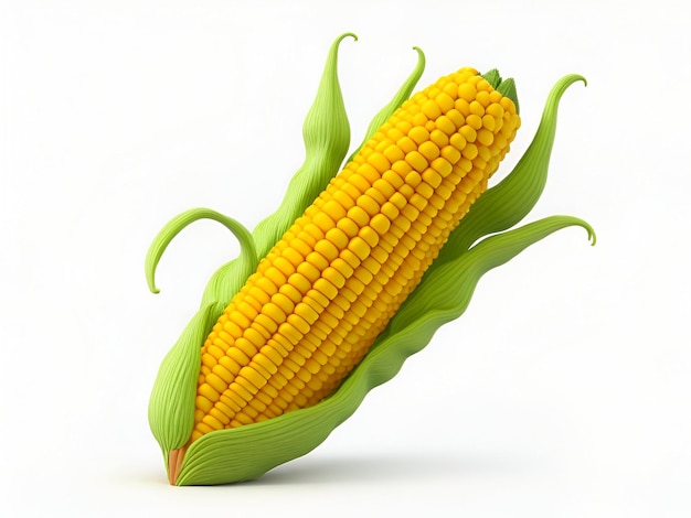 Foto maíz aislado sobre un fondo blanco