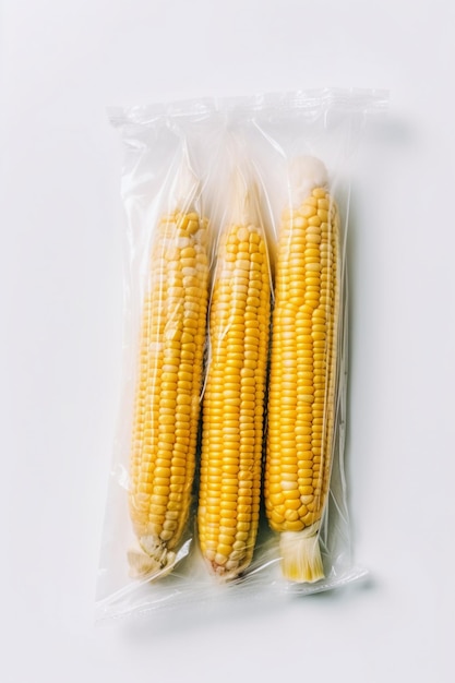 Foto maíz en bolsa de plástico ai generativo