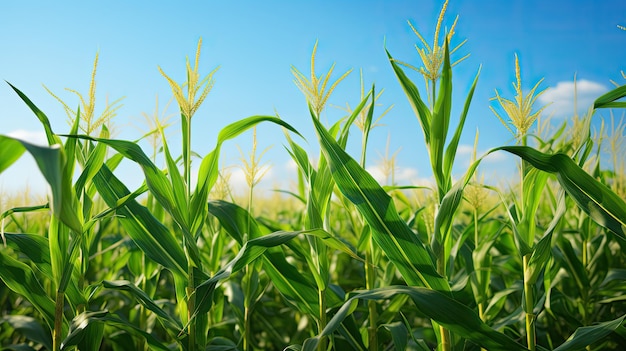 Maíz de cultivo en el campo