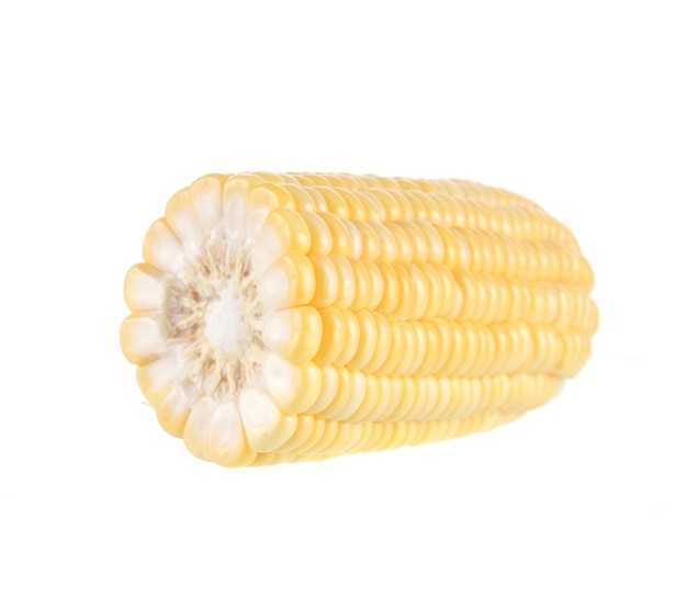 Foto maíz dulce aislado sobre fondo blanco