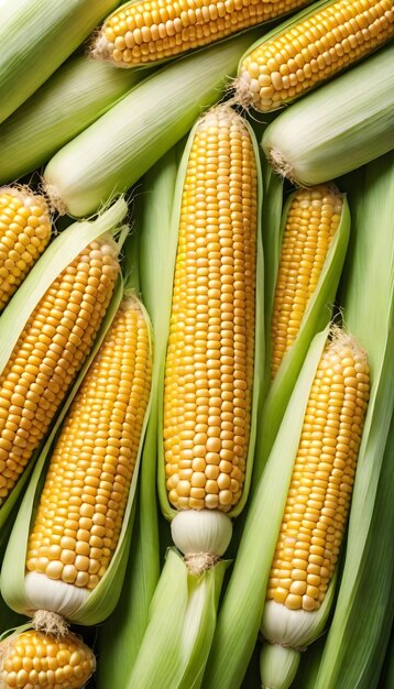 El maíz está en la mazorca con el maíz en la mazorra