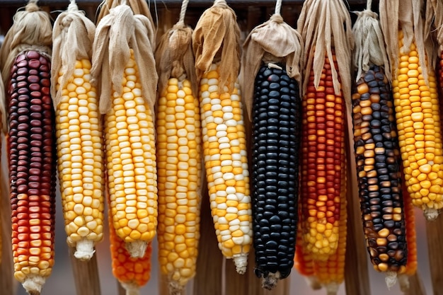 Foto maíz orgánico de núcleo amarillo maíz grano vegetal