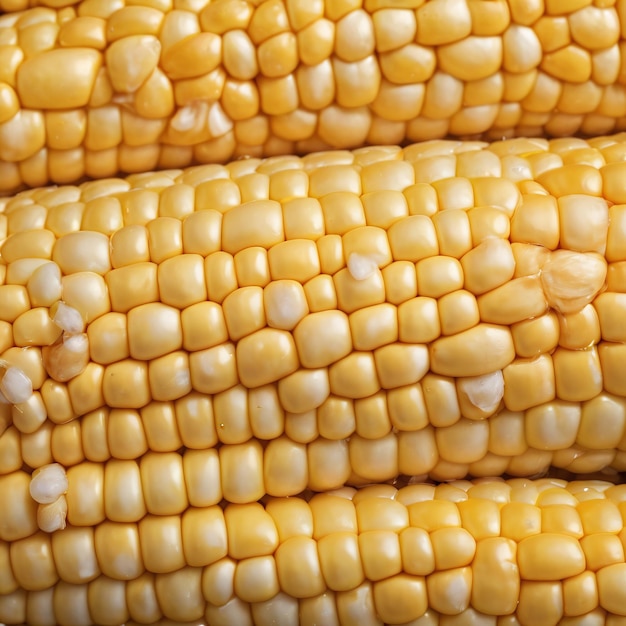 El maíz de la vista superior