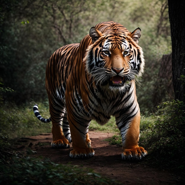 Majestad indómita Tigre feroz en estado salvaje