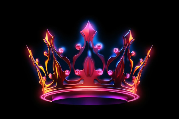 Foto majestad resplandeciente cautivador primer plano de la corona con luces iluminadoras ia generativa
