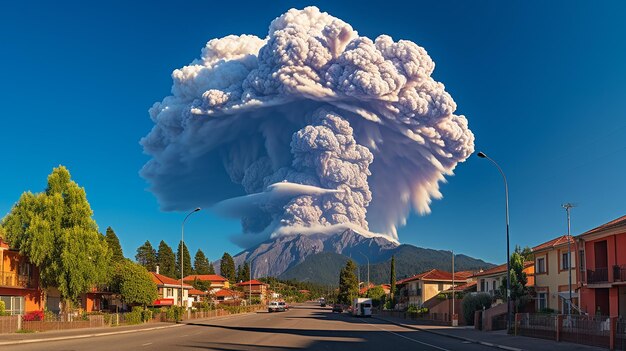 Foto majestade da erupção