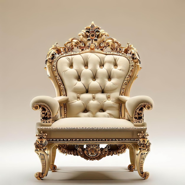 Majestade Real Fotografia de uma luxuosa cadeira real que exala elegância e opulência