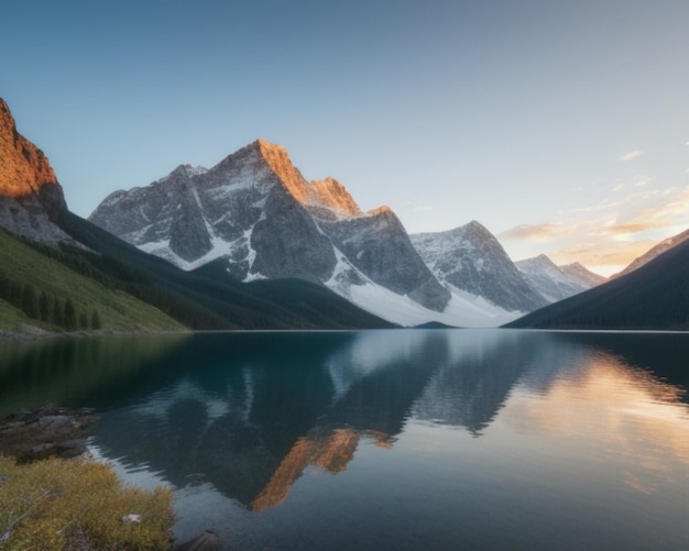 majestätische Berge und ein ruhiger See