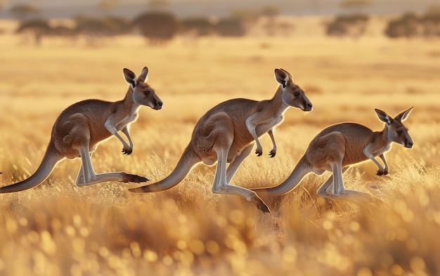 Foto majestätische kängurus durchstreifen das outback