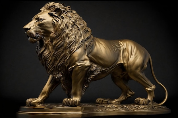 Majestätische Löwenstatue KI